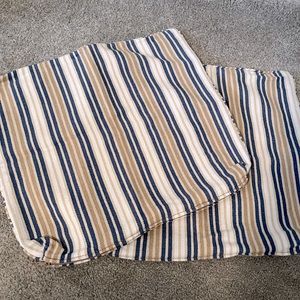 Striped Blue and Tan Accent Pillows